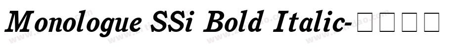 Monologue SSi Bold Italic字体转换